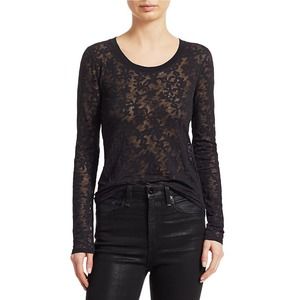 Rag & Bone Valencia Black Floral Burnout Top - New - Size XS